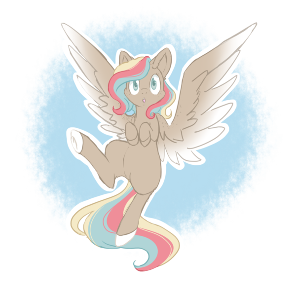 Size: 1024x1024 | Tagged: safe, artist:mondlichtkatze, derpibooru import, oc, oc:icecream swirl, unofficial characters only, pegasus, pony, female, mare, solo, spread wings