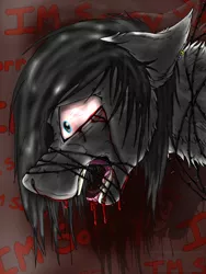 Size: 768x1024 | Tagged: artist:foxiewithasoda, blood, crying, derpibooru import, edgy, oc, semi-grimdark, solo, unofficial characters only