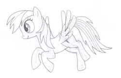 Size: 1384x898 | Tagged: safe, artist:aafh, derpibooru import, rainbow dash, monochrome, solo, traditional art