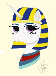 Size: 3340x4528 | Tagged: absurd resolution, artist:purplestar01, bust, derpibooru import, egyptian, portrait, princess celestia, ra celestia, safe, solo