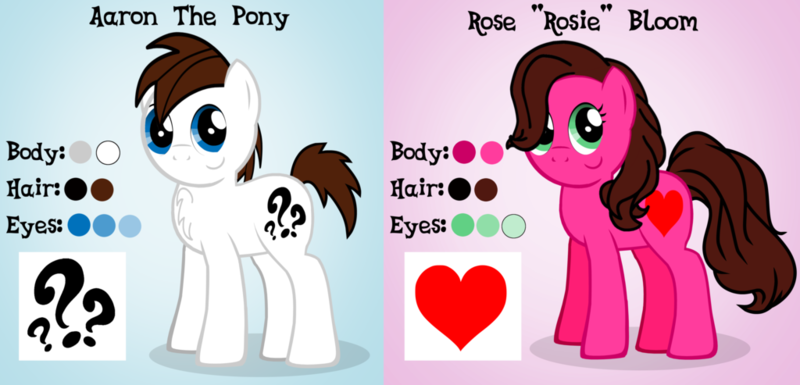 Size: 1024x493 | Tagged: artist:aarondrawsarts, derpibooru import, oc, oc:brain teaser, oc:rose bloom, reference sheet, safe, unofficial characters only