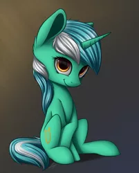 Size: 2096x2609 | Tagged: safe, artist:deltauraart, derpibooru import, lyra heartstrings, pony, unicorn, cute, looking at you, lyrabetes, sitting, solo