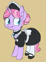 Size: 668x900 | Tagged: safe, artist:tehflah, derpibooru import, oc, unofficial characters only, pony, unicorn, clothes, maid, shoes, socks, solo, stockings, thigh highs