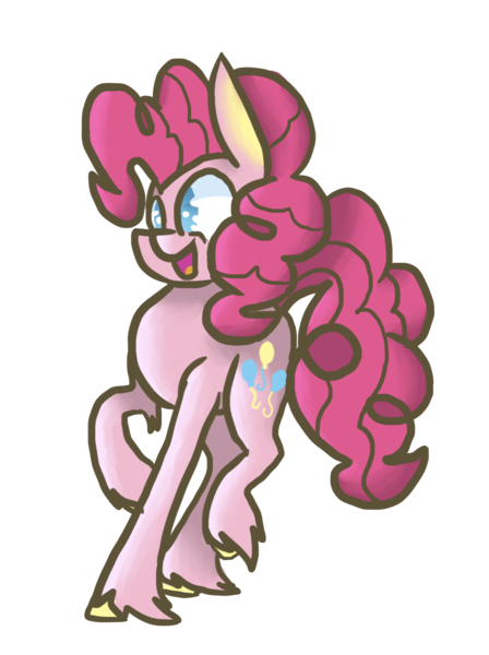 Size: 1216x1630 | Tagged: artist:ashleybances, derpibooru import, pinkie pie, safe, simple background, smiling, solo, transparent background, unshorn fetlocks