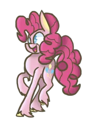 Size: 1216x1630 | Tagged: artist:ashleybances, derpibooru import, pinkie pie, safe, simple background, smiling, solo, transparent background, unshorn fetlocks