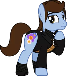 Size: 1445x1627 | Tagged: safe, artist:lightningbolt, derpibooru import, ponified, earth pony, pony, .svg available, brandon flowers, button, clothes, frown, hot fuss, looking back, male, mr. brightside, necktie, nervous, raised hoof, sad, shirt, shoes, simple background, socks, solo, stallion, striped socks, suit, svg, the killers, transparent background, undershirt, vector
