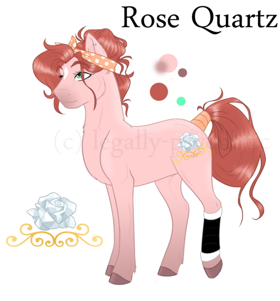 Size: 1457x1566 | Tagged: safe, artist:legally-psychotic, derpibooru import, oc, oc:rose quartz, unofficial characters only, earth pony, pony, female, mare, reference sheet, simple background, solo, tail wrap, transparent background, watermark