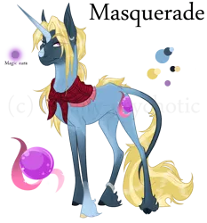 Size: 1457x1566 | Tagged: safe, artist:legally-psychotic, derpibooru import, oc, oc:masquerade, unofficial characters only, pony, unicorn, cutie mark, male, offspring, parent:prince blueblood, parent:trixie, parents:bluetrix, reference sheet, simple background, solo, stallion, transparent background, unshorn fetlocks