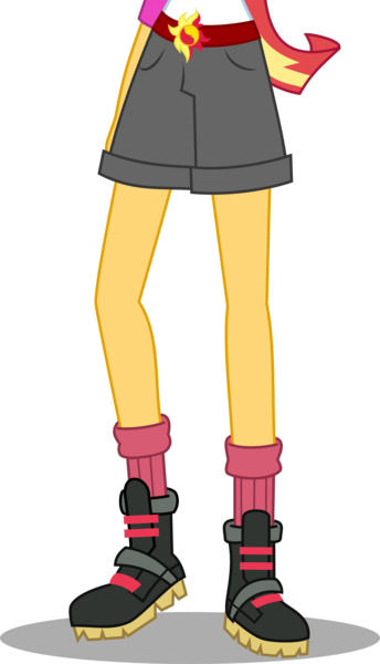 Size: 2117x3693 | Tagged: safe, artist:anhel032015, artist:teentitansfan201, derpibooru import, sunset shimmer, equestria girls, legend of everfree, belt, boots, clothes, cropped, legs, pictures of legs, shorts, simple background, socks, solo, transparent background, vector