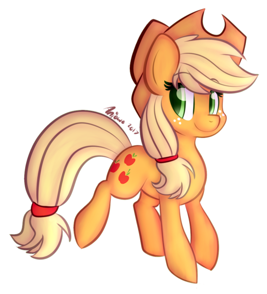 Size: 800x881 | Tagged: applejack, artist:aniowo, derpibooru import, safe, simple background, solo, transparent background