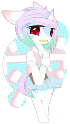 Size: 2821x4968 | Tagged: safe, artist:sorasku, derpibooru import, oc, oc:reverie, unofficial characters only, pony, unicorn, absurd resolution, bipedal, blushing, clothes, cute, female, mare, pencil, pleated skirt, school uniform, simple background, skirt, socks, solo, thigh highs, transparent background