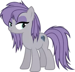 Size: 6000x5776 | Tagged: safe, artist:slb94, derpibooru import, maud pie, pony, 80s, absurd resolution, alternate hairstyle, frown, lidded eyes, messy mane, missing accessory, simple background, solo, transparent background, vector, wrong cutie mark