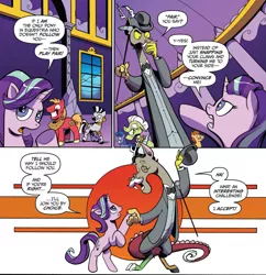 Size: 1073x1110 | Tagged: safe, artist:andypriceart, derpibooru import, idw, accord, big macintosh, discord, granny smith, starlight glimmer, zecora, pony, zebra, chaos theory (arc), spoiler:comic, spoiler:comic50, accord (arc), conclusion: and chaos into the order came, male