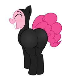 Size: 4820x6000 | Tagged: absurd resolution, artist:animatedjames, artist:slb94, balloonbutt, bodysuit, catsuit, derpibooru import, dock, edit, editor:vanchees, eyes closed, female, latex, pinkie pie, plot, simple background, solo, solo female, suggestive, the ass was fat, transparent background, vector