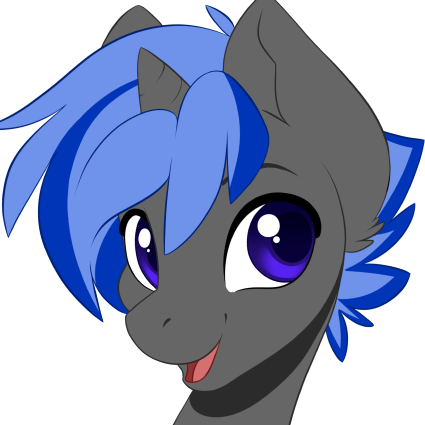 Size: 425x425 | Tagged: safe, artist:peridotkitty, derpibooru import, oc, oc:arrow point, unofficial characters only, pony, unicorn, bust, commission, fur, hair, horn, looking at you, male, multicolored hair, portrait, simple background, smiling, solo