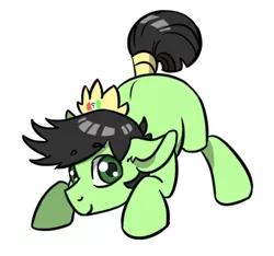 Size: 472x442 | Tagged: artist needed, safe, derpibooru import, oc, oc:alberto, oc:colt anon, unofficial characters only, earth pony, pony, anoncolt, colt, crown, jewelry, male, mexico, regalia, simple background, solo, white background