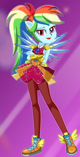 Size: 268x525 | Tagged: safe, artist:unicornsmile, derpibooru import, rainbow dash, equestria girls, legend of everfree, clothes, crossed arms, crystal wings, open mouth, pants, ponied up, ponytail, shoes, sneakers, solo, starsue, super ponied up, wings