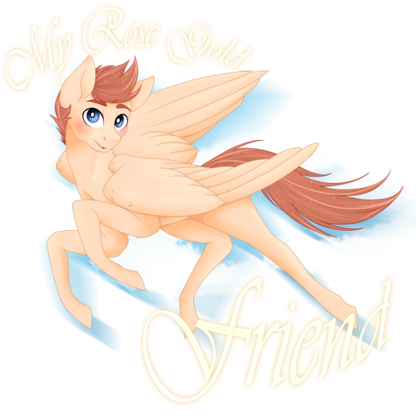 Size: 2500x2500 | Tagged: safe, derpibooru import, oc, unofficial characters only, pegasus, pony, flying, rose gold, simple background, transparent background