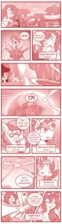Size: 800x2871 | Tagged: safe, artist:vavacung, derpibooru import, oc, oc:aerial ace, oc:alternate dawn, oc:apple eden, oc:morning sunrise, oc:super surprise, unofficial characters only, pony, comic:chaos future, barrier, cake, comic, food, wooden sword