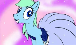 Size: 1280x768 | Tagged: safe, artist:dashingjack, derpibooru import, oc, oc:brainstorm, unofficial characters only, pony, comic:mouse gala, clothes, crossdressing, dress, lipstick, makeup, smiling, solo, story in the source, story included