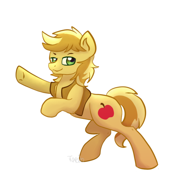 Size: 712x712 | Tagged: safe, artist:tuxisthename, derpibooru import, braeburn, pony, simple background, solo, transparent background