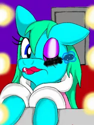 Size: 960x1280 | Tagged: safe, artist:dashingjack, derpibooru import, oc, oc:brainstorm, unofficial characters only, pony, comic:fashion trap, crossdressing, dressing room, lipstick, makeup, mascara, solo, story in the source