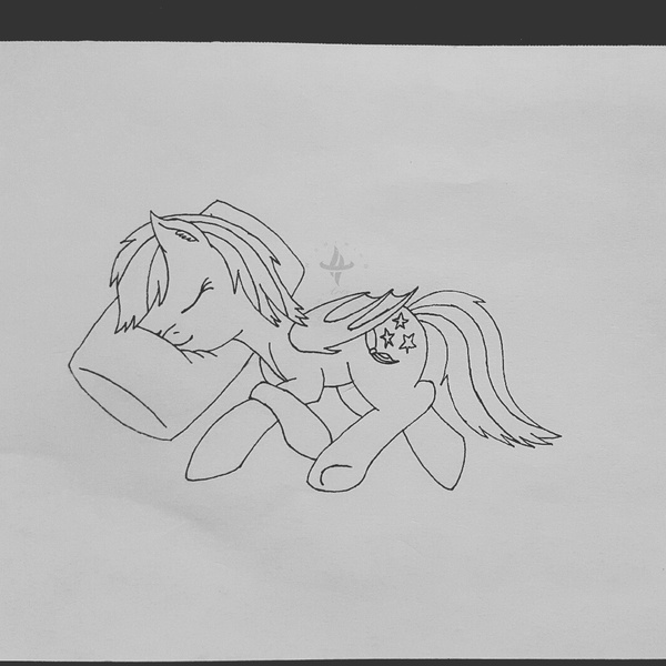 Size: 1060x1060 | Tagged: safe, artist:nightwind-arts, derpibooru import, oc, oc:nightwind, unofficial characters only, bat pony, pony, cute, eyes closed, female, folded wings, mare, pillow, side, simple background, sketch, sleeping, solo, traditional art, white background