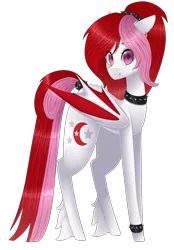 Size: 2086x3000 | Tagged: safe, artist:bonniebatman, derpibooru import, oc, oc:lunei, unofficial characters only, bat pony, pony, bracelet, choker, female, high res, jewelry, mare, simple background, solo, spiked choker, spiked wristband, transparent background, unshorn fetlocks