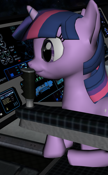 Size: 1334x2160 | Tagged: safe, artist:neosilverthorn, derpibooru import, twilight sparkle, pony, 3d, cgi, cockpit, daz studio, science fiction, solo, space, spaceship