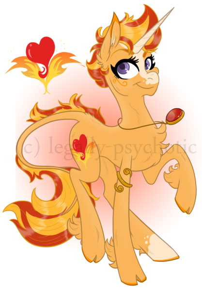 Size: 1572x2260 | Tagged: safe, artist:legally-psychotic, derpibooru import, oc, oc:phoenix rising, unofficial characters only, classical unicorn, pony, unicorn, cloven hooves, colored pupils, female, leonine tail, long horn, mare, raised hoof, raised leg, simple background, solo, transparent background, unshorn fetlocks, watermark