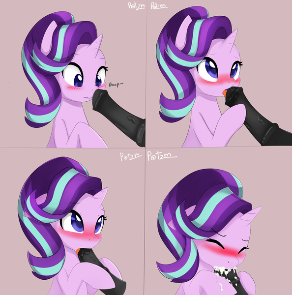 Size: 4603x4651 | Tagged: explicit, artist:potzm, derpibooru import, starlight glimmer, pony, unicorn, absurd resolution, blowjob, blushing, blushing profusely, boop, bust, colored pupils, cum, cum in mouth, cute, cute porn, dark genitals, dickboop, eyes closed, female, female focus, glazed dick, glimmerbetes, horsecock, just the tip, licking, male, nudity, offscreen character, oral, oral creampie, penis, sex, signature, simple background, solo focus, straight, tongue out, vein, veiny cock, wavy mouth