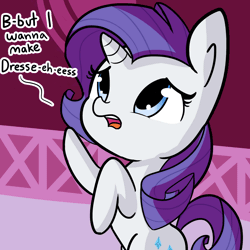 Size: 1584x1584 | Tagged: safe, artist:tjpones, derpibooru import, rarity, pony, unicorn, adorable distress, animated, cute, diabetes, dialogue, eye shimmer, gif, hoofy-kicks, noodle legs, rarara, raribetes, solo, tantrum, that pony sure does love dresses, tjpones is trying to murder us, whining