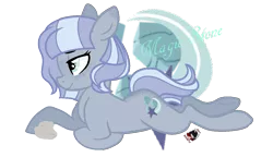 Size: 1208x696 | Tagged: safe, artist:thememechester, derpibooru import, oc, oc:magic stone, unofficial characters only, earth pony, pony, cutie mark background, female, magical lesbian spawn, mare, offspring, parent:maud pie, parent:trixie, parents:mauxie, pet rock, prone, simple background, solo, transparent background