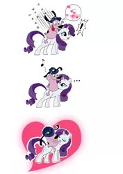 Size: 1107x1566 | Tagged: safe, artist:emmanuel1983, derpibooru import, rarity, pony, unicorn, ..., courage the cowardly dog, courarity, crack shipping, crossover, crossover shipping, exclamation point, eyes closed, female, heart, kissing, looking at each other, love, male, music notes, open mouth, riding, shipping, smiling, sparkles, speech bubble, straight, surprised, taringa
