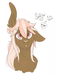Size: 726x931 | Tagged: safe, artist:mint-and-love, derpibooru import, oc, oc:soft boi, unofficial characters only, donkey, mule, pony, bust, freckles, heart freckles, male, portrait, simple background, solo, stallion, white background