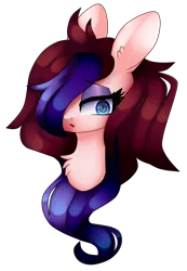 Size: 1261x1821 | Tagged: safe, artist:lnspira, derpibooru import, oc, unofficial characters only, earth pony, pony, bust, female, hair over one eye, mare, portrait, simple background, solo, transparent background