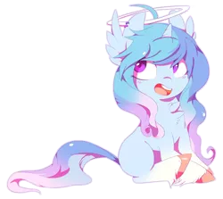 Size: 3264x2916 | Tagged: safe, artist:sorasku, derpibooru import, oc, unofficial characters only, pony, unicorn, female, halo, high res, mare, simple background, sitting, solo, transparent background