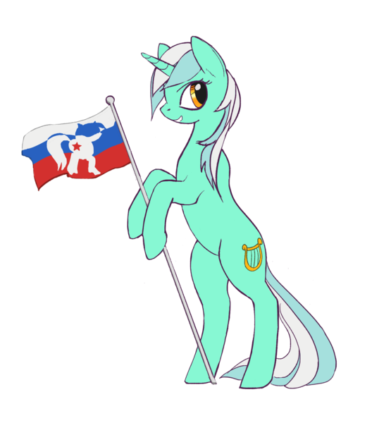 Size: 2244x2424 | Tagged: safe, artist:lunebat, derpibooru import, lyra heartstrings, pony, bipedal, deviantart group, flag, russia, solo