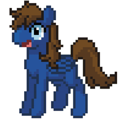 Size: 792x800 | Tagged: safe, artist:bizarredavid, derpibooru import, oc, oc:bizarre song, unofficial characters only, pegasus, pony, animated, cute, gif, idle animation, male, pixel art, simple background, solo, white background