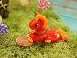 Size: 4608x3456 | Tagged: safe, artist:vivalahill, derpibooru import, big macintosh, earth pony, pony, absurd resolution, craft, irl, male, penny, photo, sculpture, solo, stallion, tiny, traditional art