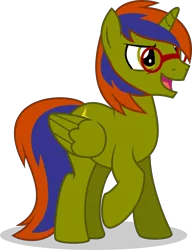 Size: 5410x7057 | Tagged: safe, artist:time-zeb-cifra, derpibooru import, oc, oc:storm spark, unofficial characters only, alicorn, pony, 2019 community collab, derpibooru community collaboration, absurd resolution, alicorn oc, cutie mark, glasses, simple background, solo, transparent background, vector