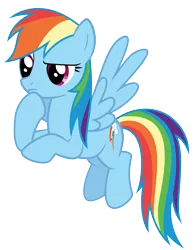 Size: 2506x3253 | Tagged: .ai available, artist:cloudyskie, derpibooru import, flying, may the best pet win, rainbow dash, safe, simple background, solo, thinking, transparent background, vector