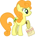 Size: 6178x6530 | Tagged: safe, artist:cloudyskie, derpibooru import, carrot top, golden harvest, earth pony, pony, the last roundup, absurd resolution, .ai available, background pony, broom, female, mare, simple background, solo, transparent background, vector