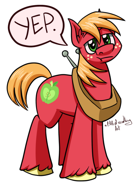 Size: 1440x1960 | Tagged: safe, artist:alittleofsomething, derpibooru import, big macintosh, earth pony, pony, male, simple background, solo, speech bubble, stallion, transparent background