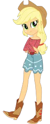 Size: 900x2200 | Tagged: safe, artist:mlgskittles, derpibooru import, applejack, equestria girls, legend of everfree, alternate costumes, boho, boots, camp fashion show outfit, cowboy boots, cowboy hat, crossed arms, female, freckles, hat, simple background, solo, stetson, transparent background, vector