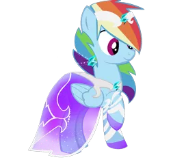 Size: 1024x984 | Tagged: alternate hairstyle, artist:sparkle-bubba, clothes, derpibooru import, dress, rainbow dash, raised hoof, safe, simple background, solo, transparent background, vector