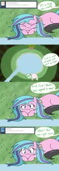 Size: 1280x3680 | Tagged: artist:hummingway, ask-humming-way, derpibooru import, dialogue, oc, oc:feather hummingway, oc:swirly shells, safe, speech bubble, tumblr, tumblr comic, unofficial characters only