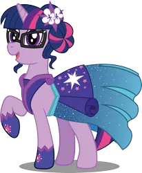 Size: 4442x5381 | Tagged: safe, artist:sugar-loop, derpibooru import, sci-twi, twilight sparkle, ponified, pony, unicorn, legend of everfree, absurd resolution, clothes, crystal gala, crystal gala dress, cute, dress, equestria girls ponified, female, glasses, hooves, horn, mare, open mouth, raised hoof, simple background, solo, transparent background, twiabetes, vector