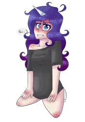 Size: 915x1308 | Tagged: artist:fluffyrainbowkitty, clothes, derpibooru import, heart, horned humanization, human, humanized, implied rarimac, rarity, simple background, solo, suggestive, transparent background