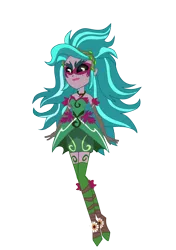 Size: 1100x1562 | Tagged: safe, artist:kigupony, derpibooru import, gaea everfree, gloriosa daisy, equestria girls, legend of everfree, clothes, floating, magical geodes, simple background, solo, transparent background, vector